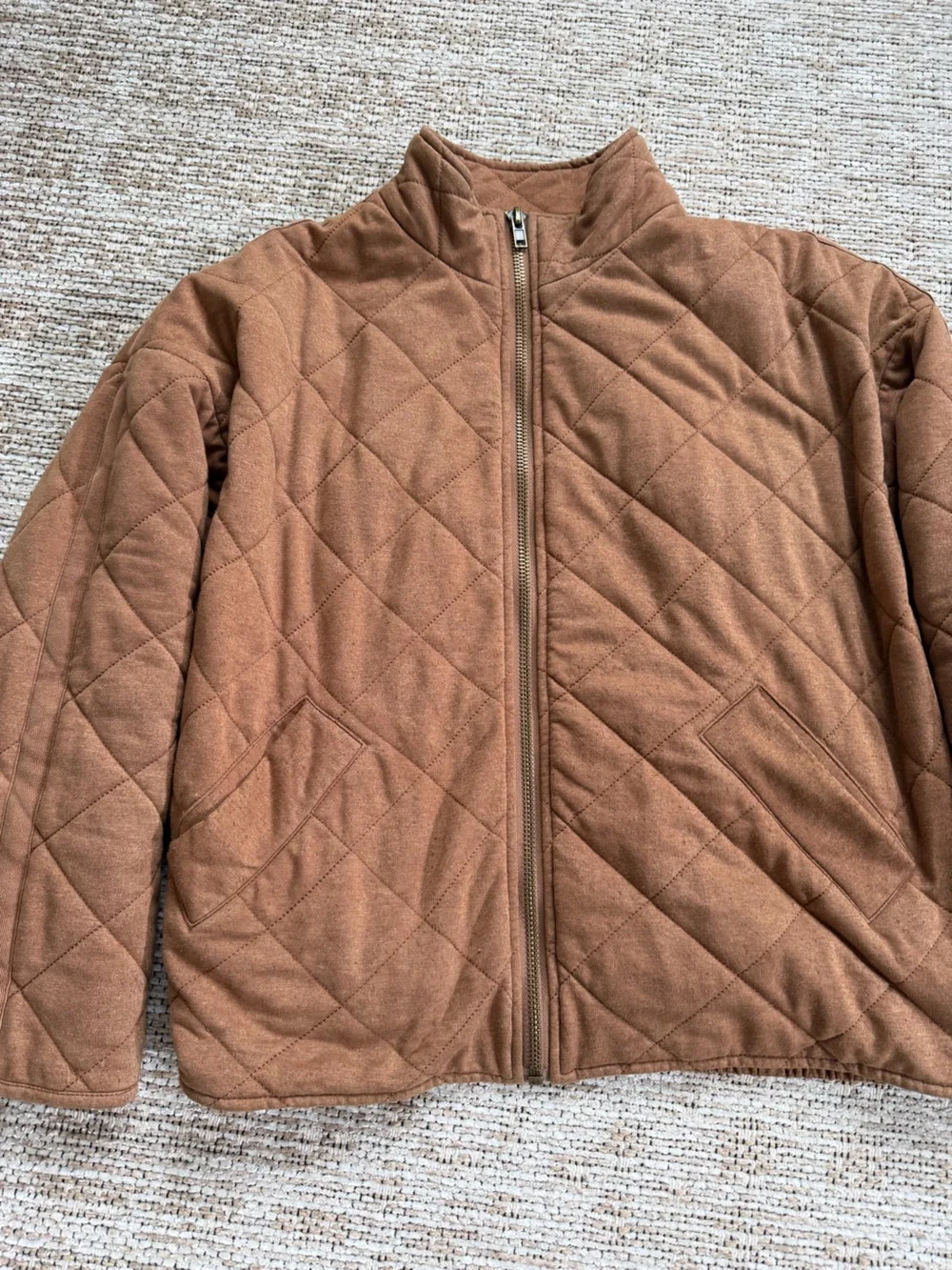 bagatelle camel brown Quilted Zip Jacket - Picture 3 of 16